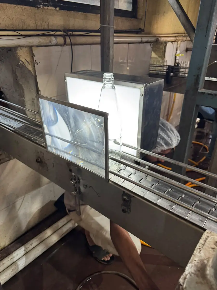 Stainless steel inspection conveyor section fabricated for a process line
