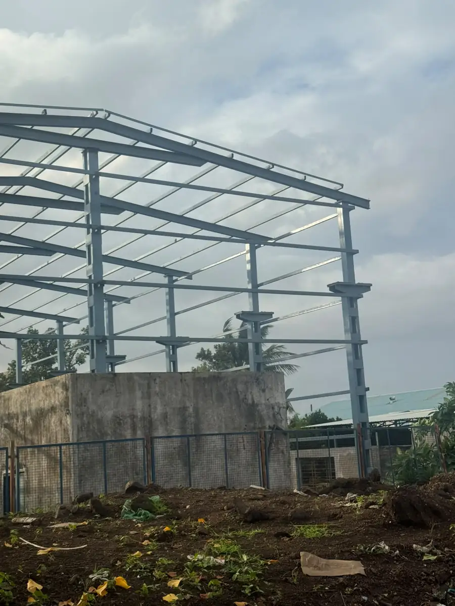 Portal frame shed structure erected on a customer site near Nashik