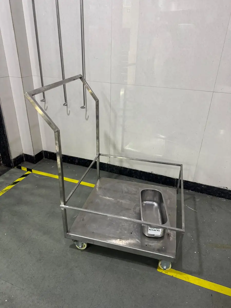 Stainless steel hook trolley for hanging component transfer